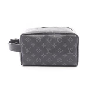 Louis Vuitton Locker Dopp Shoulder Bag Canvas Leather Monogram Eclipse Black